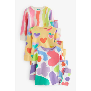 [NE❌T] Set 3 bộ quần áo pyjamas dài tay hoạ tiết trái tim cho bé gái