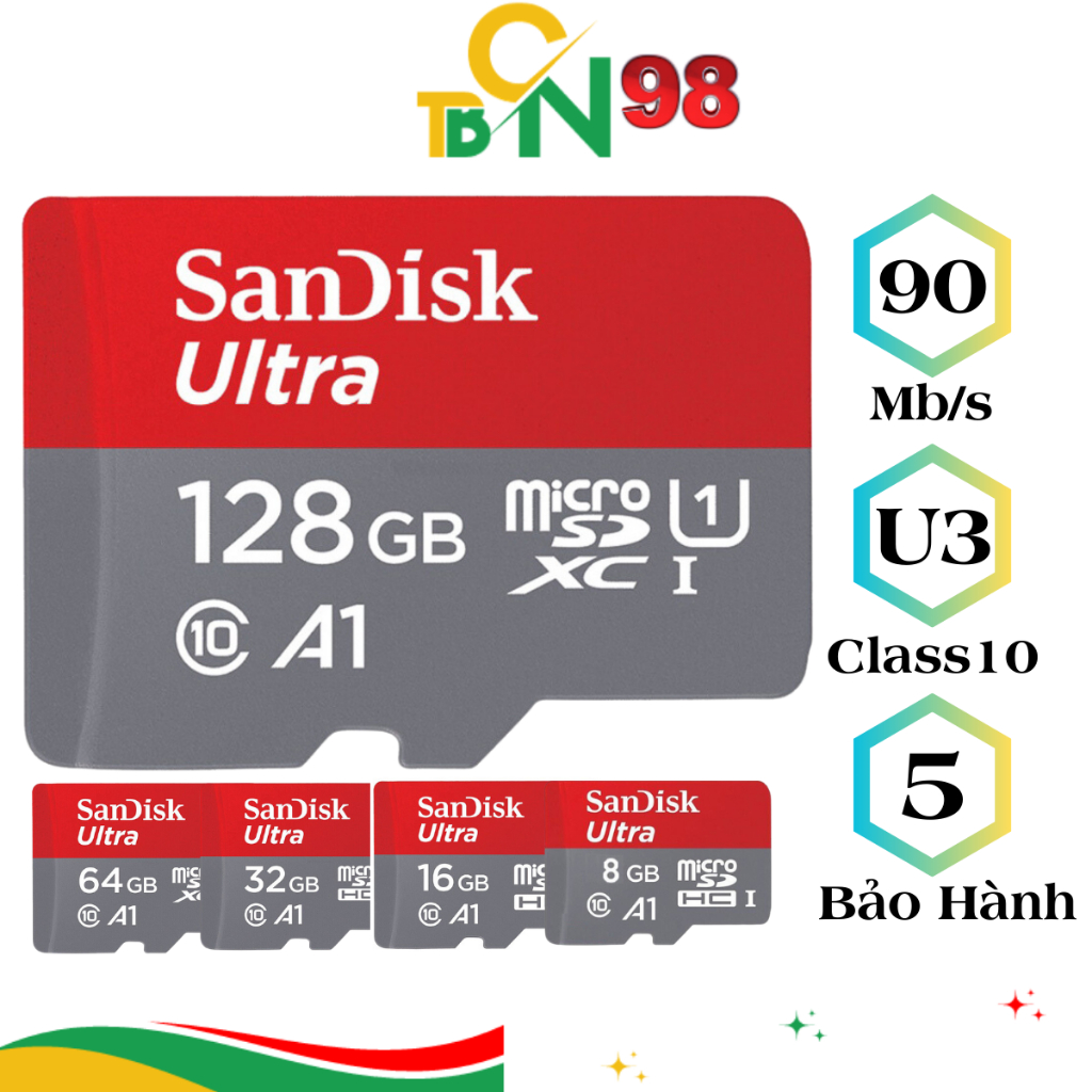 Thẻ Nhớ SanDisk 128GB /64GB /32GB Chuyên Camera, Class 10, Tốc Độ 100Mb/s - Thẻ Nhớ Camera 128GB /64GB /32GB