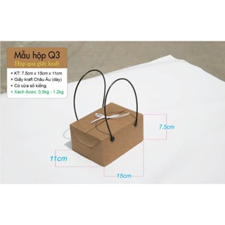 25 cái -Hộp giấy kraft đựng quà tặng - thực phẩm - 6 hủ yến chưng - gà rán = Hộp Q3