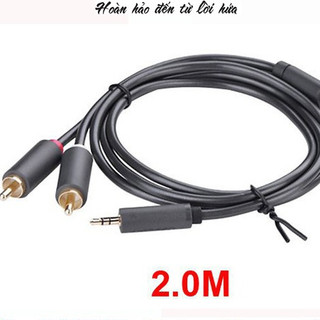 Cáp chuyển 3.5mm 2m sang 2 đầu hoa sen rca ugreen 10510-hàng chính hãng