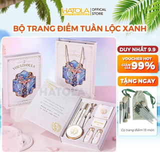 Bộ trang điểm đầy đủ TUẦN LỘC XANH cao cấp KÈM TÚI ĐỰNG thiết kế quyển sách độc lạ set makeup quà tặng ý nghĩa Hatola