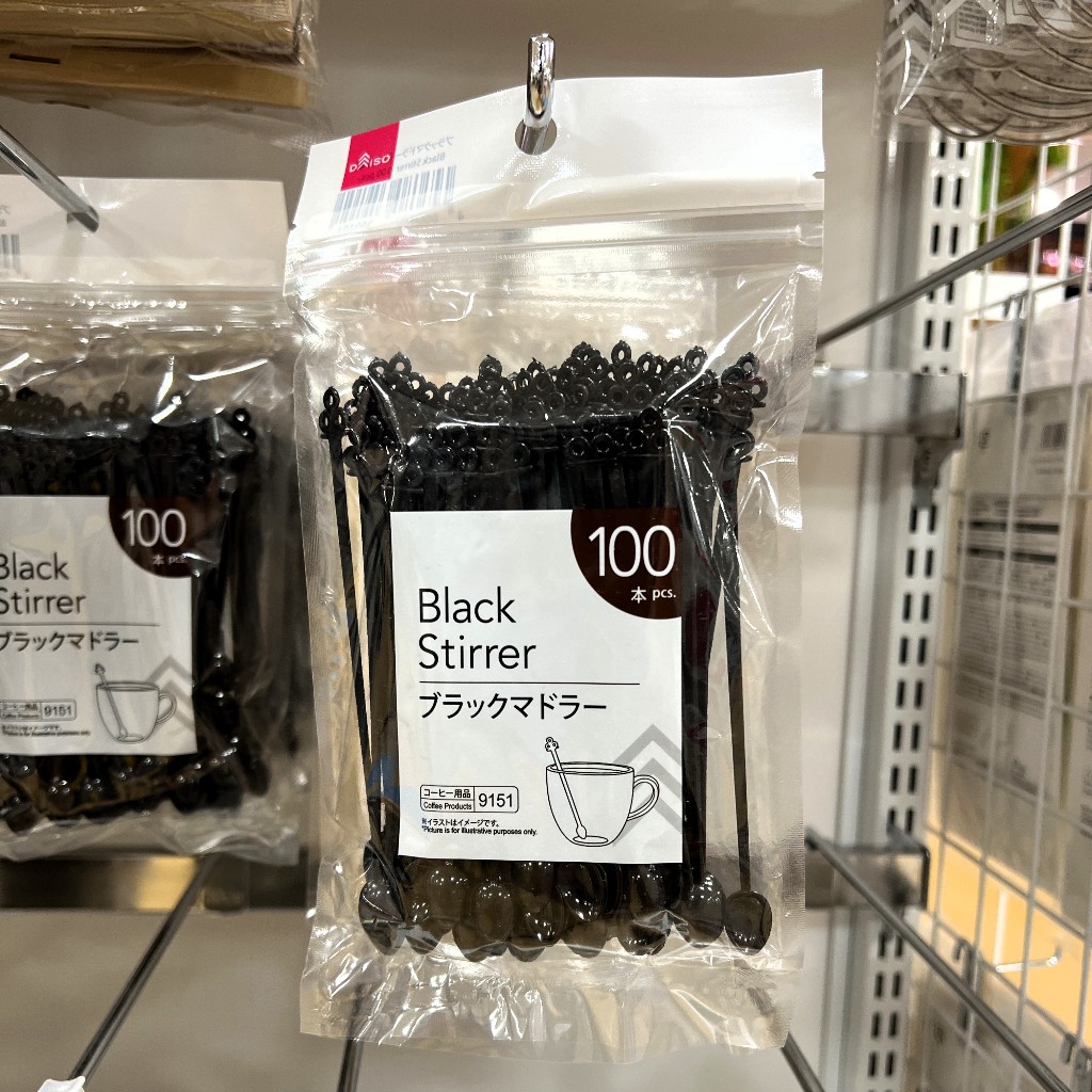 [Daiso Nhật] Thìa Cafe Mini 100 cái - Black Stirrer