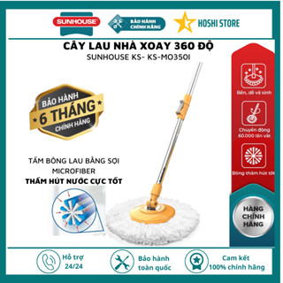 Cây lau nhà, Chổi lau nhà xoay 360 độ SUNHOUSE KS-MO350I, dùng để thay thế cho cây của bộ lau nhà