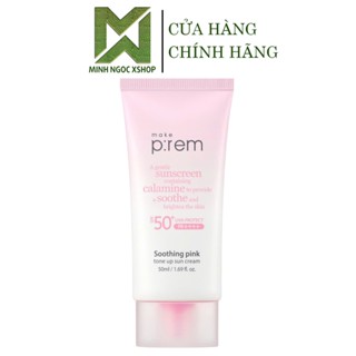  Kem Chống Nắng Vật Lý Nâng Tông Da Make P:rem  Prem   UV Defense Me. Smoothing Pink Tone Up Sun Cream 50ML SPF50+ 