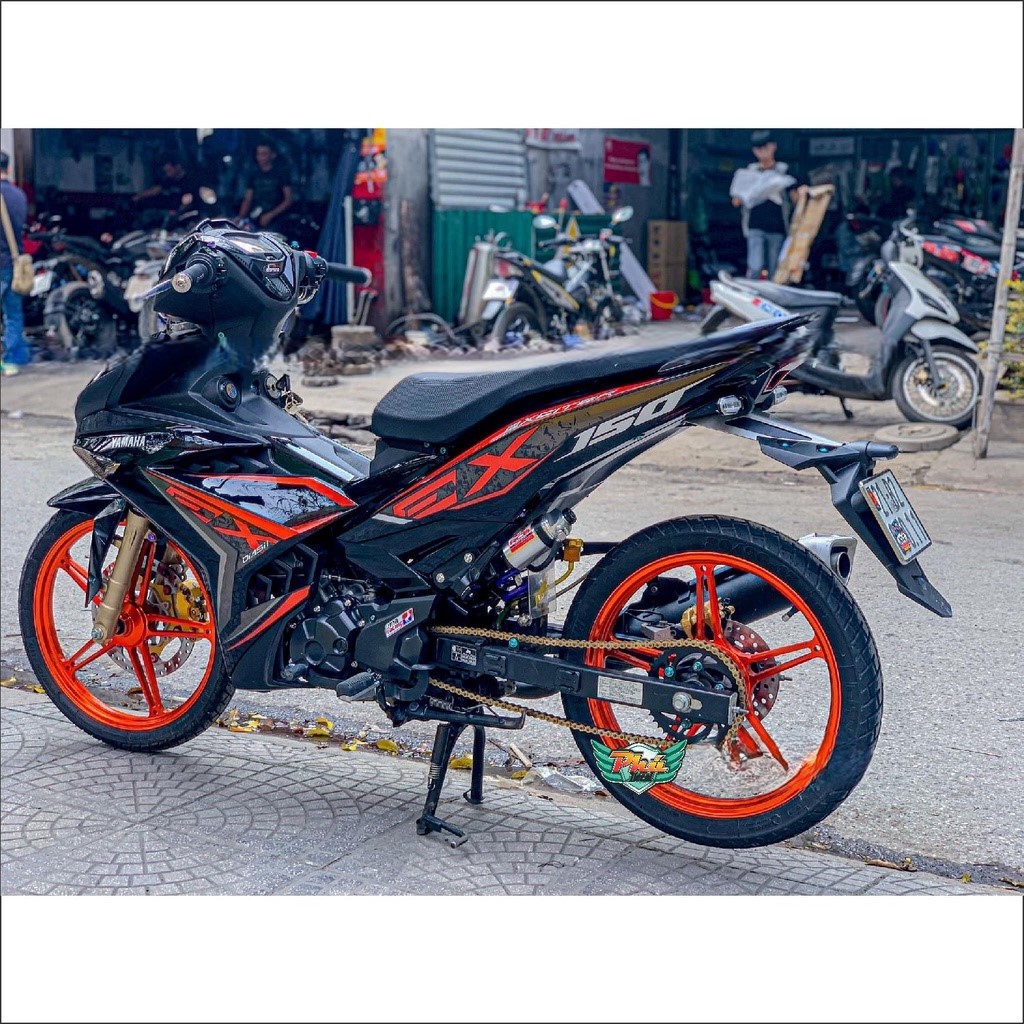 Tem rời xe Ex  150 Ex Cam đen (c)