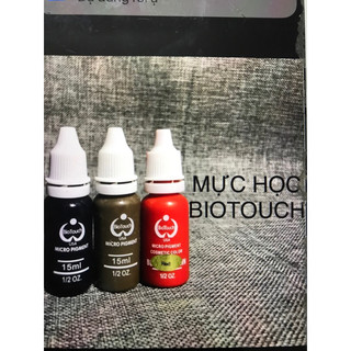 [Bộ 3 chai] Mực tập phun xăm Biotouch 15ml loại 1 trên da giả môi mày mí - Mực học xăm trên da giả cho phun xăm điêu khắ