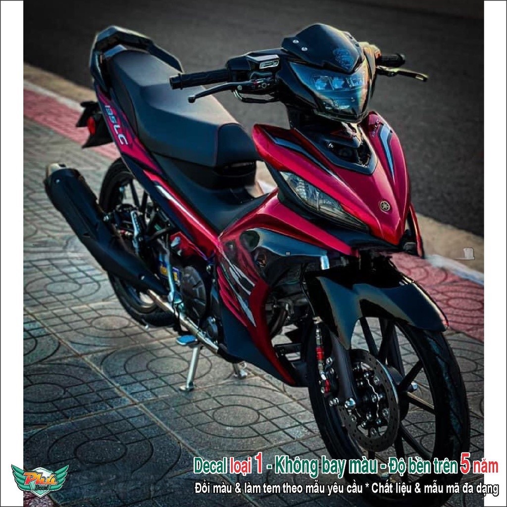 Tem rời xe Exciter 135 Lc đỏ đen lửa 2021 (c)