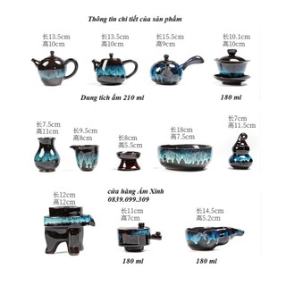 Bộ ấm chén pha trà đạo men thiên mục Lông thỏ