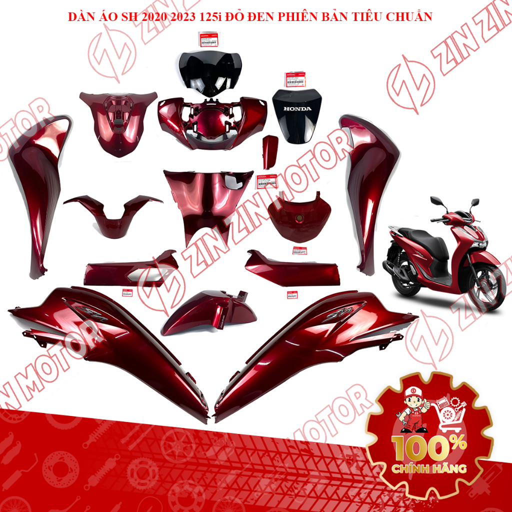 Dàn Áo SH 125i 2020, SH125i 2023 Đỏ Đen Phiên Bản Tiêu Chuẩn Chính Hãng - ZZM