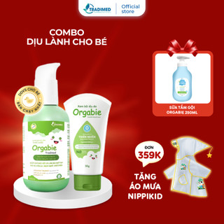 Combo Dịu lành cho bé Orgabie - Dung dịch vệ sinh cho bé 100ml và Kem bôi dịu da 30g, Tradimed Pharma