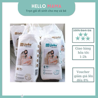 BỈM MIJUKU / Tã Mijuku Bo Mông (dán và quần , thấm hút tốt, mỏng chỉ 0.2 cm,đủ size: S,M,L,XL, XXL, 3xl ,4xl,5xl,50 cái)