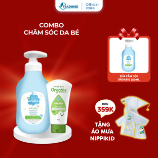 Combo Chăm sóc da bé - Sữa tắm Orgabie 250ml, Kem bôi dịu da Orgabie 30g, Tradimed Pharma