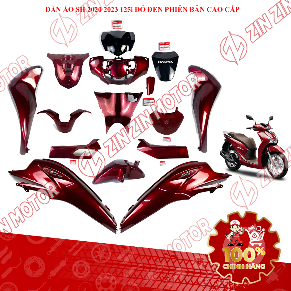 Dàn Áo SH 125i 2020, SH125i 2023 Đỏ Đen Phiên Bản Cao Cấp Chính Hãng - ZZM