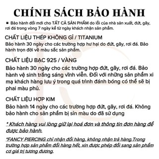 Khuyên Rốn Đá Trắng Basic Thép Y Tế Không Rỉ