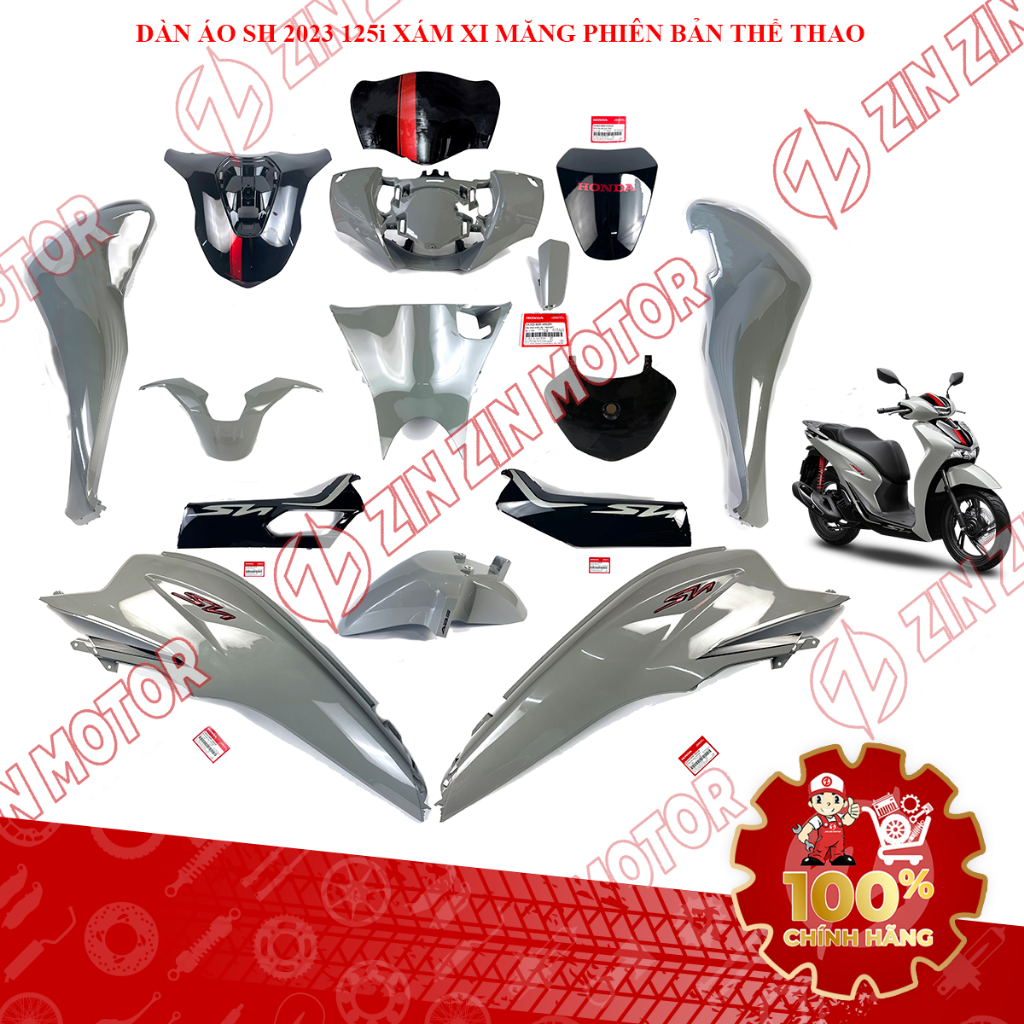 Dàn Áo SH 125i, SH125i 2023 Xám Xi Măng Phiên Bản Thê Thao Chính Hãng - ZZM