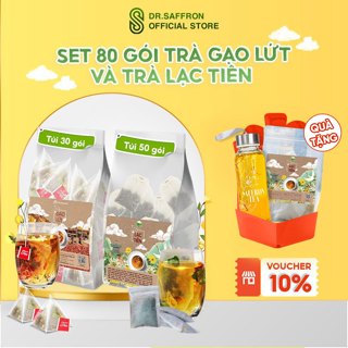 Combo 80 trà an thần ngủ ngon gồm trà gạo lứt đậu đen và trà lạc tiên túi lọc