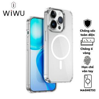 Ốp Lưng Trong Suốt Chống Ố Vàng WIWU Crystal Clear Case Magnetic Hỗ Trợ Sạc Không Dây Cho iPhone 16 Pro Max/ 15 Plus