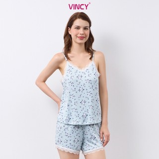 Bộ short thun cotton, áo 2 dây phối ren với họa tiết đặc trưng Noel BST032S11