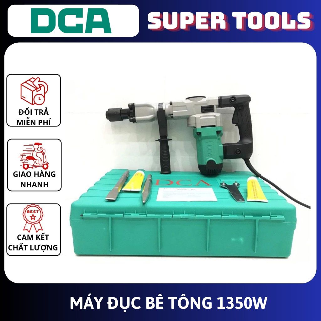 DCA MÁY ĐỤC BÊ TÔNG 1350W mũi đục 17 mm AZG06-6 (KHO HÀNG CHÍNH HÃNG DCA)