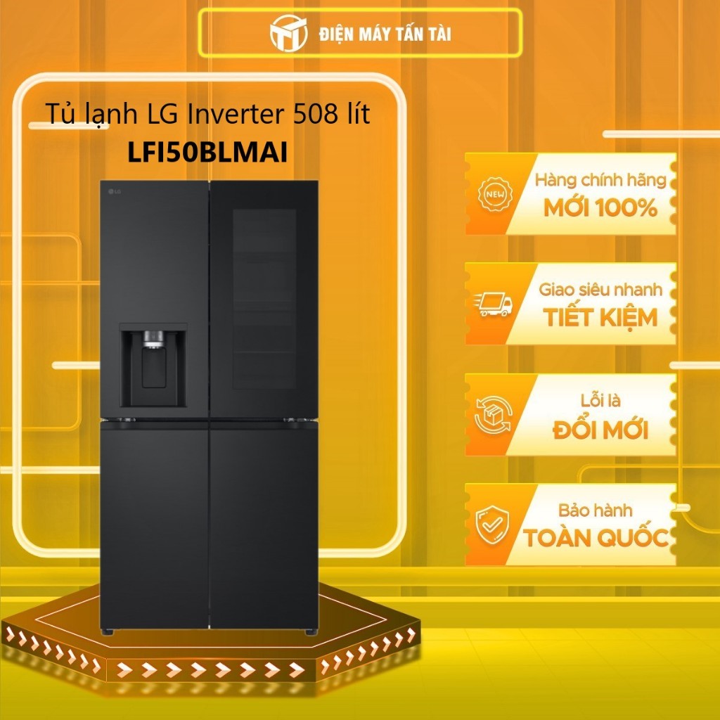 [TẤN TÀI LĐ 0Đ] LFI50BLMAI - Tủ lạnh LG Inverter 508 lít Multi Door InstaView - BH chính hãng - Miễn