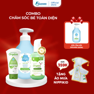 Combo Chăm sóc bé toàn diện Orgabie - Tradimed Pharma, Làm Sạch, Dưỡng Ẩm Dịu Nhẹ, An Toàn Cho Làn Da Của Bé