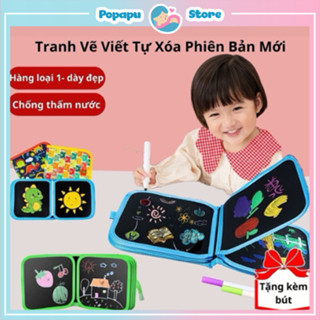 Sổ vẽ viết tự xoá graffiti phát sáng đồ chơi tranh tô màu ma thuật bảng viết tự xoá cho bé tập vẽ xoá được