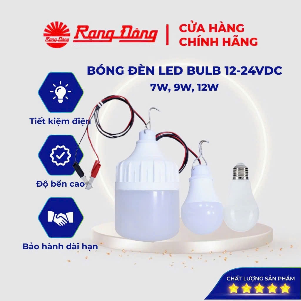 Bóng đèn LED kẹp bình Ắc quy 12V - 24VDC 7W / 9W / 12W/ 20W/ 30W Rạng Đông, ChipLED Samsung
