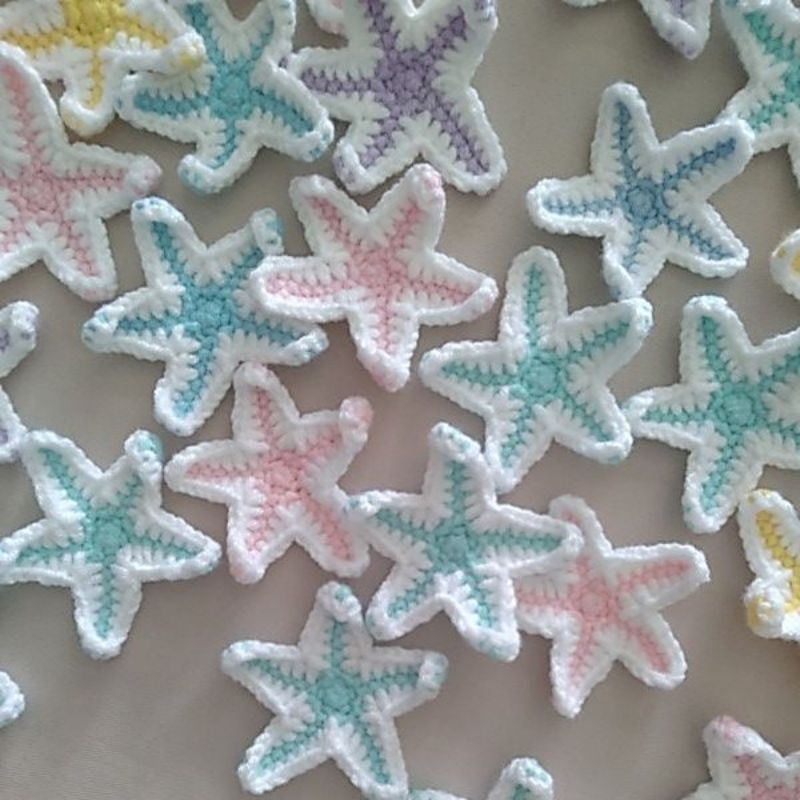 sao biển trang trí. móc khóa sao biển handmade. sao biển len. phụ kiện trang trí túi xách