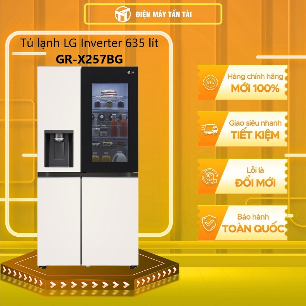 [TẤN TÀI LĐ 0Đ] GR-X257BG - Tủ lạnh LG Inverter 635 - Bảo Hành Chính Hãng - Giao Miễn Phí HCM