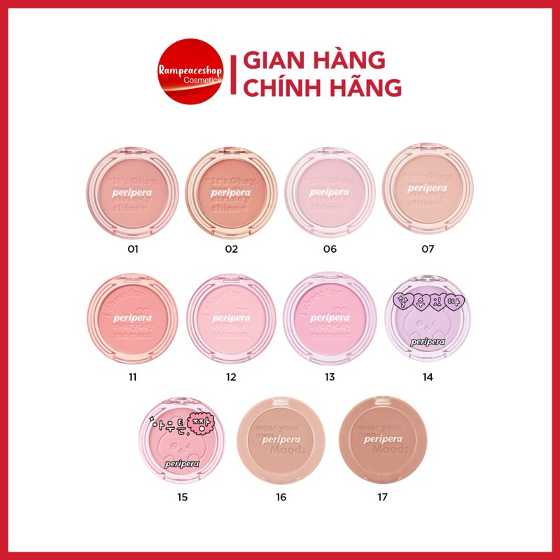 Phấn Má Hồng PERIPERA Pure Blushed Sunshine Cheek