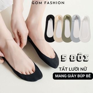  Combo 5 đôi tất nữ lười đi giày búp bê GOMTAT chất liệu cotton cao cấp thoáng khí khử mùi hôi -PO-BUPBE-LUA-3009-CB5 