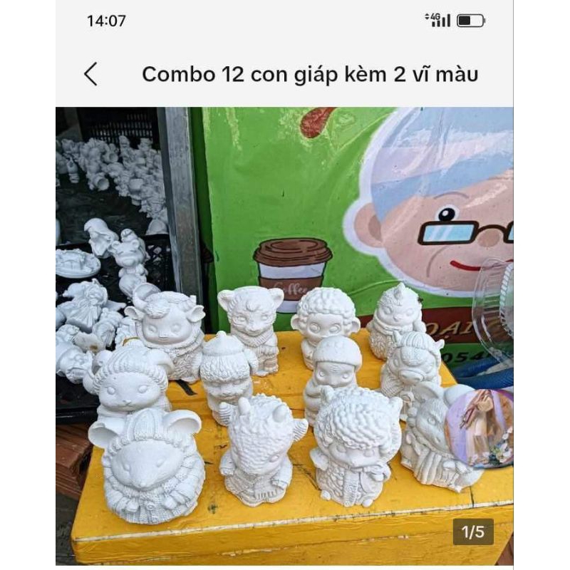 Tượng thạch cao mini   dễ thương ngẫu nhiên( hàng lỗi nhẹ)