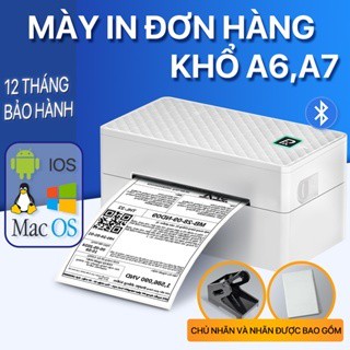 Máy in nhiệt A6 in đơn hàng,Máy in vận đơn, phiếu gửi hàng, logo có sẵn lớp keo tự dính,40-108MM