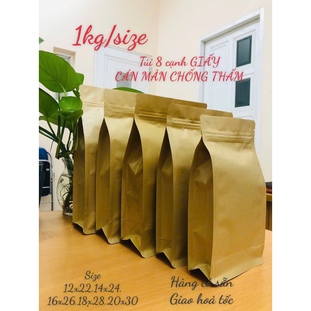 [1kg/size] zip giấy 8 cạnh KHÔNG CỬA SỔ có cán màn chống thấm