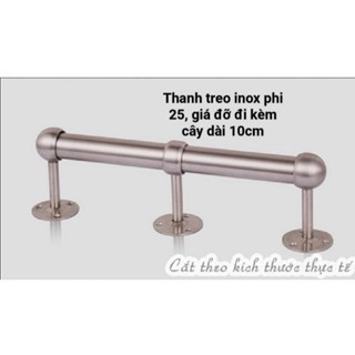 COMBO THANH TREO MÀN, CÂY TREO RÈM CỬA BẰNG INOX PHI 25 KÈM PHỤ KIỆN VÀ ỐC VÍT TẮC KÊ