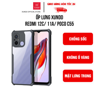 Ốp lưng XUNDD Redmi 12C/ 11A/ POCO C55 - Viền TPU, Chống sốc, Mặt lưng trong