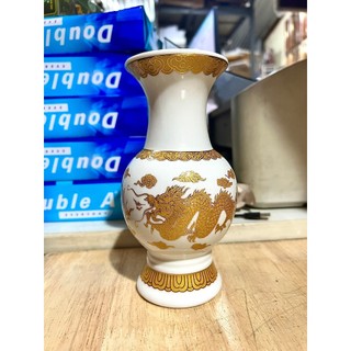 Bình bông sứ trắng rông cao 18cm