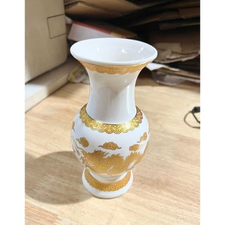 Bình bông sứ trắng rông cao 18cm