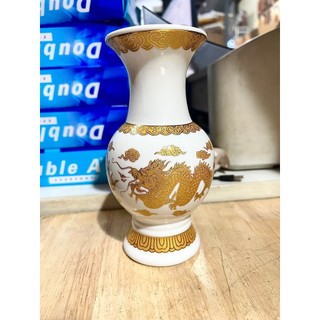 Bình bông sứ trắng rông cao 18cm