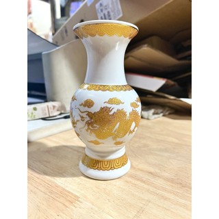 Bình bông sứ trắng rông cao 18cm