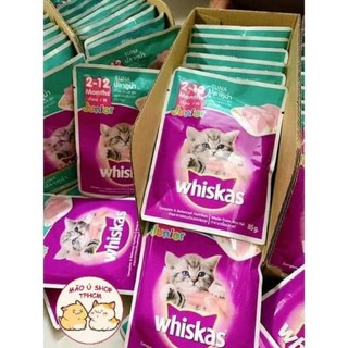  COMBO 12 GÓI PATE WHISKAS 80g - PATE CHO MÈO CON VÀ MÈO LỚN 