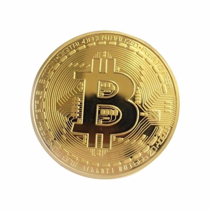 Đồng Xu Bitcoin Mạ Vàng 24K