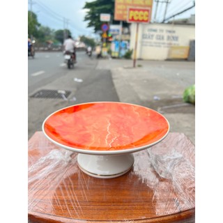 Đĩa sứ thờ sứ đá hoa cương 3 cỡ - ĐỎ ( đĩa sứ)