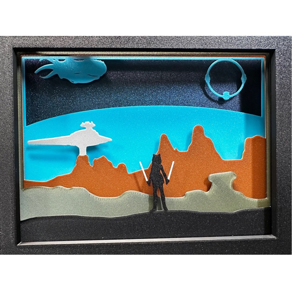 Hộp xếp hình Ahsoka Tano shadow box plate