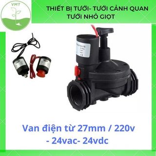 Van điện từ 27mm- 220v / 24vac/ 24VDC có van chỉnh lưu lượng nước