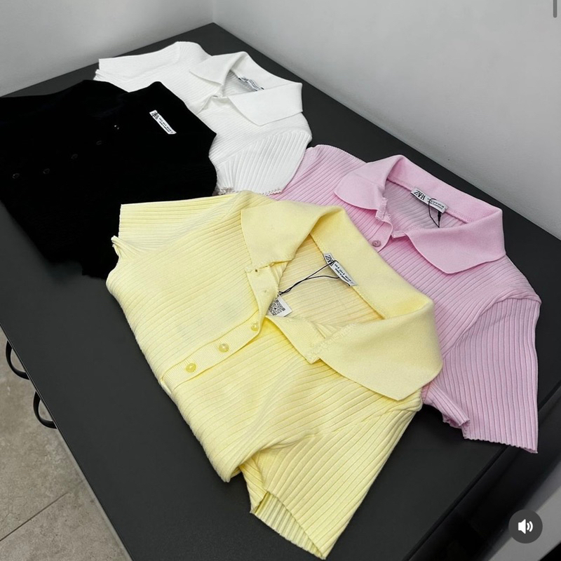 Áo polo ZRA áo polo dệt kim basic