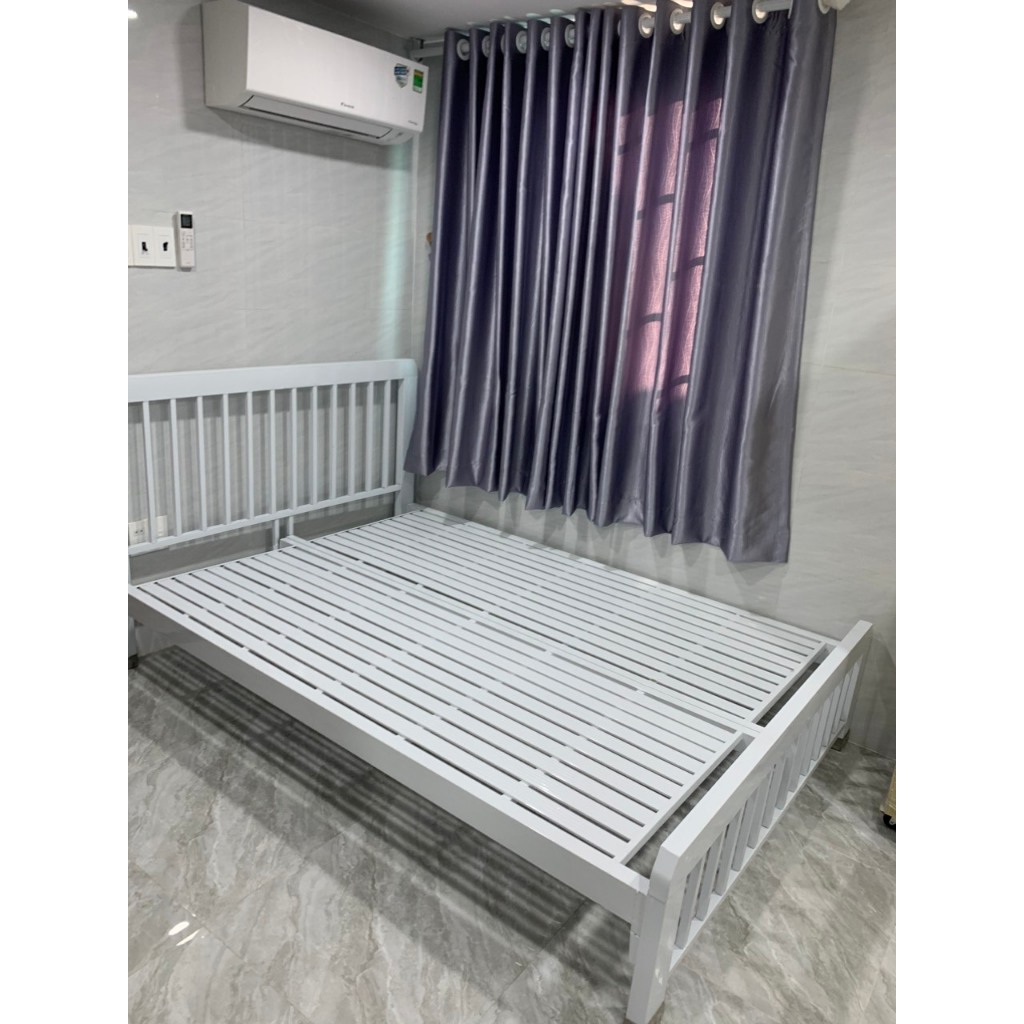 Giường sắt hộp đầu vuông cao cấp kích thước 1mx2m,1m2x2m,1m4x2m,1m6x2m,1m8x2m mẫu đẹp