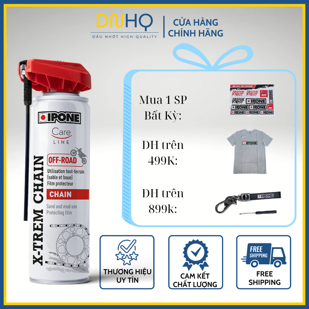 Chai Xịt Dưỡng Sên/ Xích Ipone X-trem Chain Off-Road (250ml) - Hàng Chính Hãng