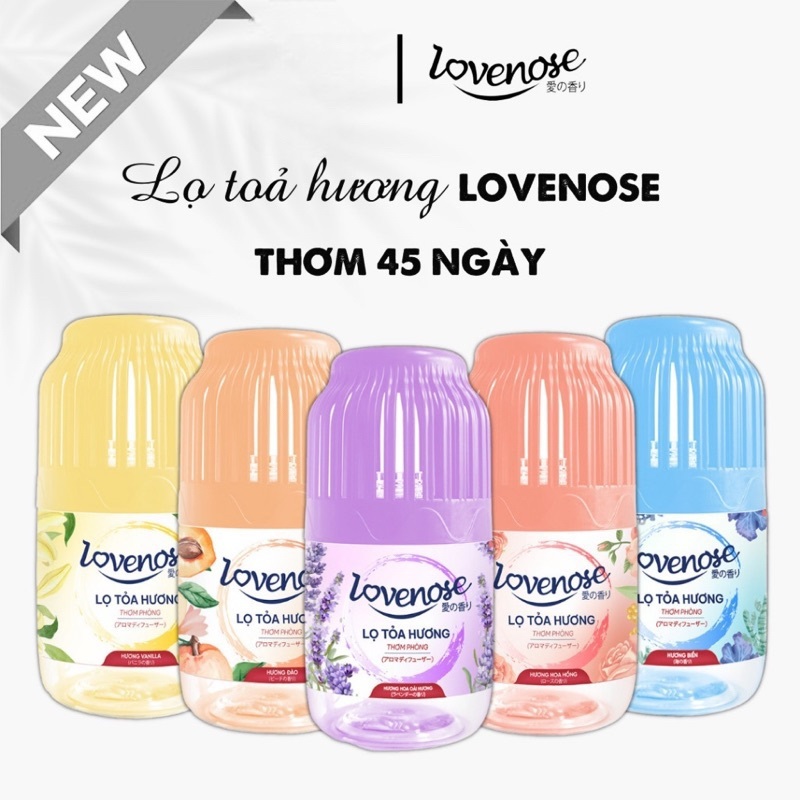 Lọ tỏa hương thơm phòng khử Lovenose Aikomi 180ml (Mẫu mói)