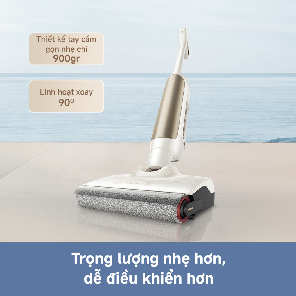 Máy Hút Bụi Lau Sàn Không Dây Mova M10 | Ngả Phẳng 180° | Giặt Cuộn Lăn Với Nước Nóng 75°C | BH 36 Tháng | BigBuy360 - bigbuy360.vn